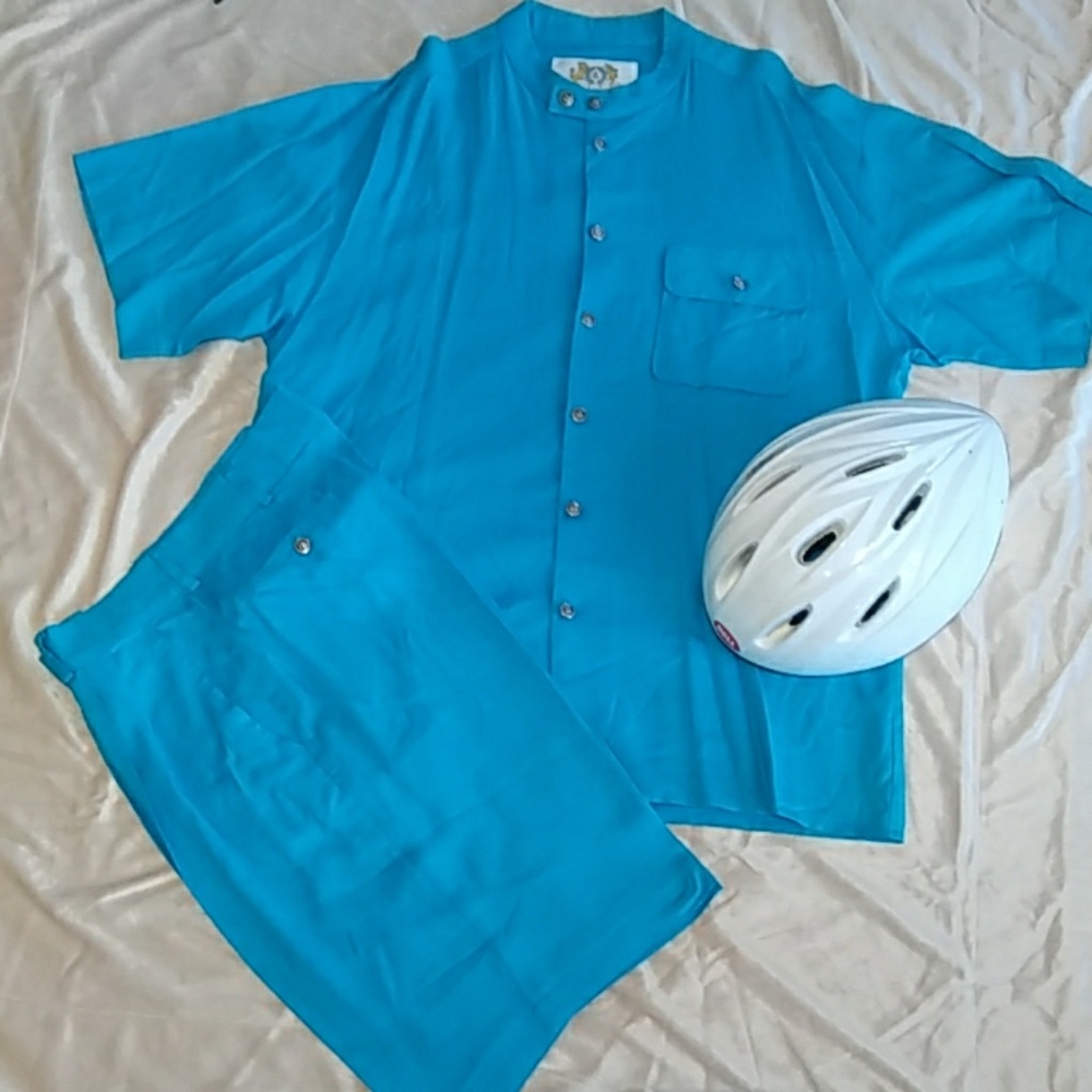 Live Collection blue 2pc shorts outfit